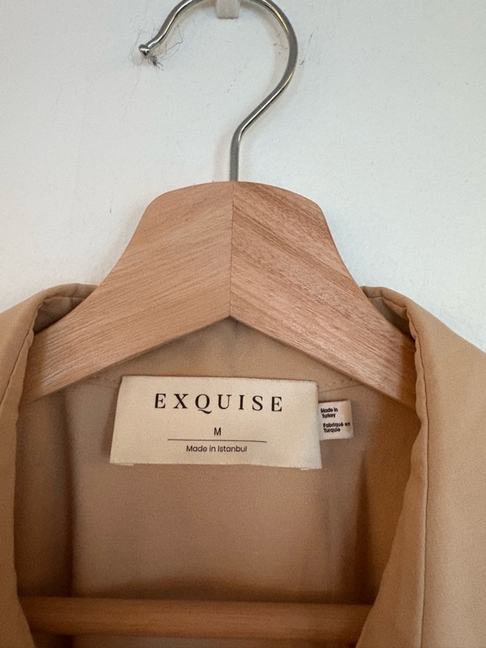 Anthropologie || Exquise Tobie Janie‎ Midi Shirt Dress Fit + Flare Beige Tan M - Picture 6 of 10